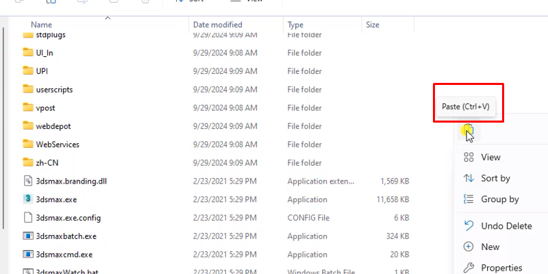 Paste file ở bước 8 vào