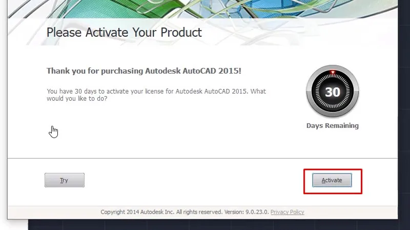 Autocad 2015 Xem video sẽ thành công 20 Bấm Activate