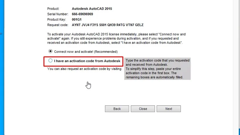 Autocad 2015 Xem video sẽ thành công 31 Tích vào ô I have an activation...