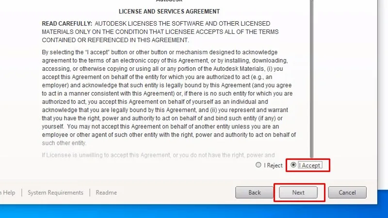 Autocad 2015 Xem video sẽ thành công 14 Tích vào I Accept và bấm Next