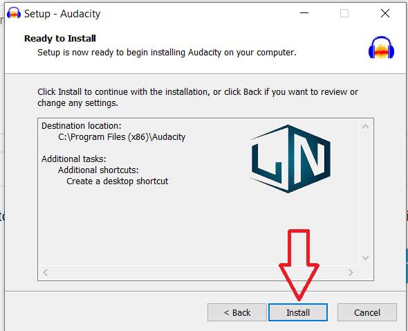 Chọn Install để bắt đầu cài đặt