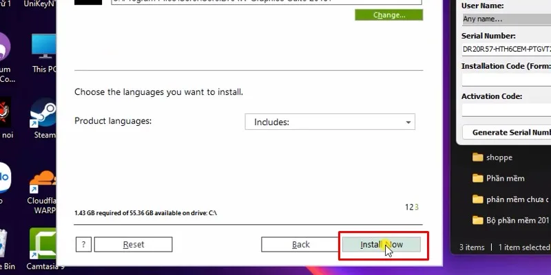 Cài Đặt CorelDRAW 2018 - Hướng Dẫn Đầy Đủ 21 bấm Install Now