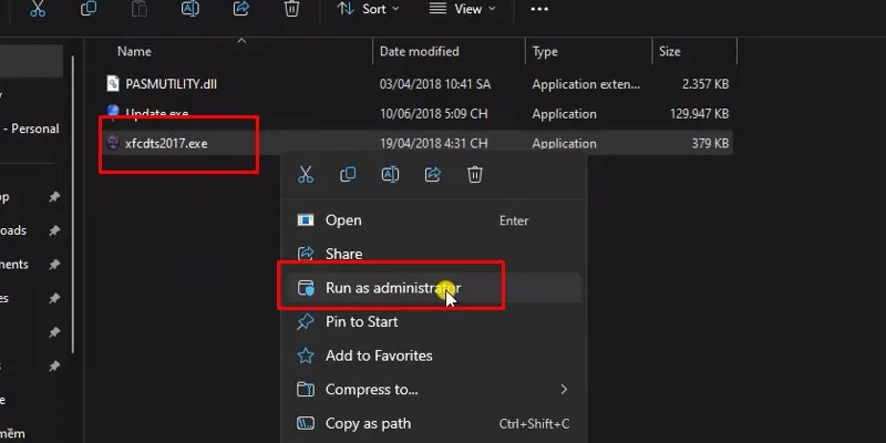 Cài Đặt CorelDRAW 2018 - Hướng Dẫn Đầy Đủ 14 chuột phải vào file xfcddls2017.exe và chọn Run As Admin