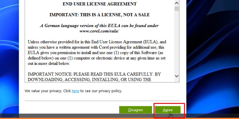 CorelDraw 2020: Download, Cài đặt & Hướng dẫn 13 Bấm Agree hoàn tất quá trình cài đặt