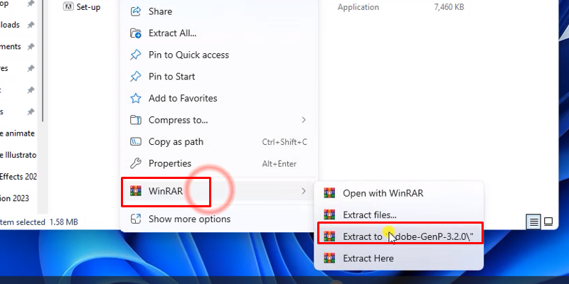 Giải nén file Adobe GenP-3.2.0