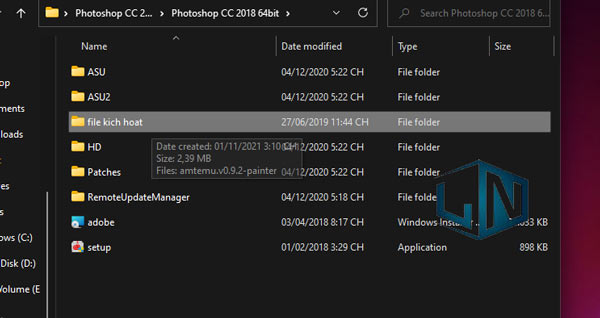 Mở file Kích hoạt Mở file Kích hoạt