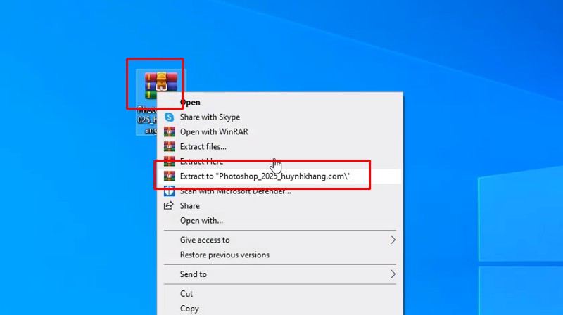 Giải nén phần mềm Photoshop 2025