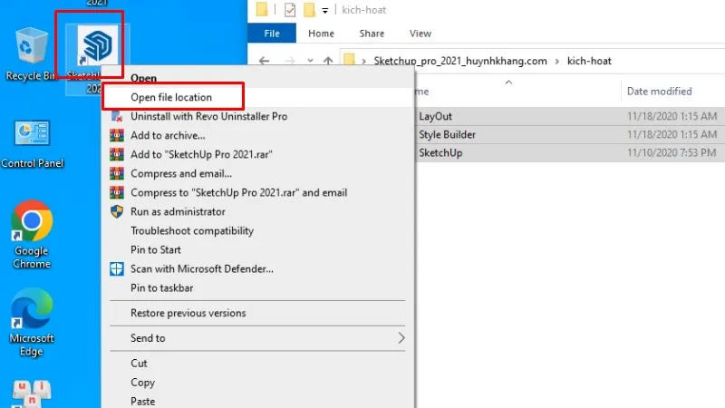 Sketchup 2021 Cài Đặt Chỉ 3 Phút 17 Chuột phải vào app sketchup 2021 mới cài đặt chọn như hình