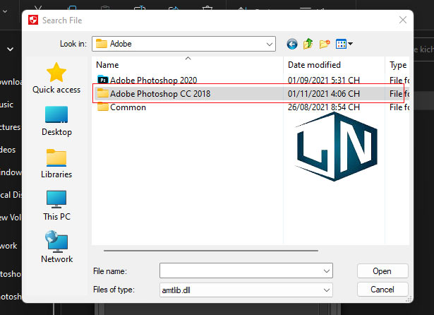 Vào thư mục Adobe Photoshop CC 2018 Vào thư mục Adobe Photoshop CC 2018