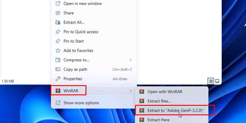 giải nén file Adobe GenP-3.2.0