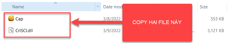 Mở thư mục cài đặt và dán 2 file đã copy vào để kích hoạt phần mềm Mở thư mục cài đặt và dán 2 file đã copy vào để kích hoạt phần mềm
