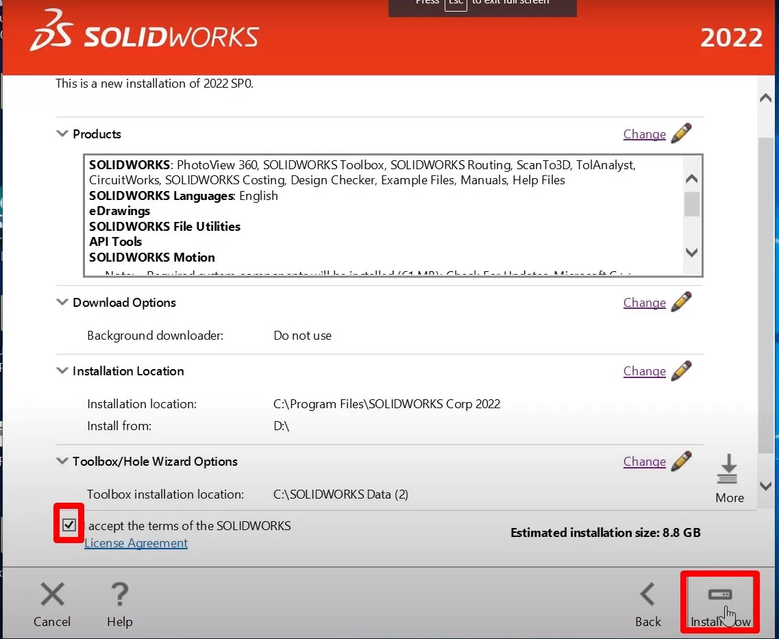 Chọn I accept... Click Install Now. Và chờ quá trình cài đặt