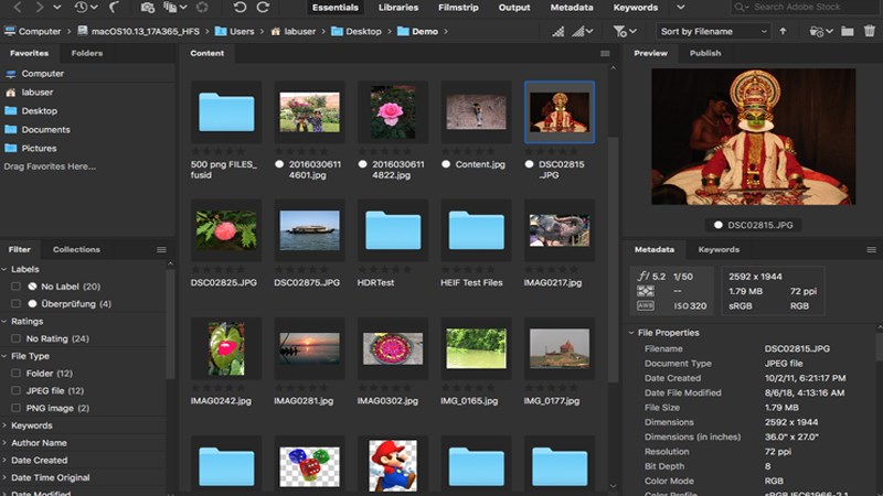 Giao diện Adobe Bridge Giao diện Adobe Bridge
